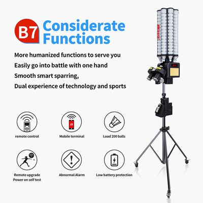 SIBOASI B7 Badminton Shuttlecock Feeder Machine Smart Badminton schietmachine voor de training