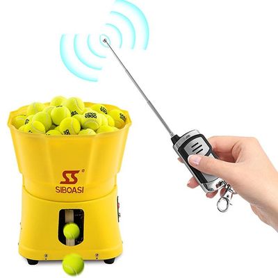 80W gele Tennis het Voeden Machine, Regelbaar Mini Tennis Ball Server Speed